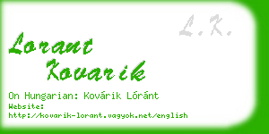 lorant kovarik business card